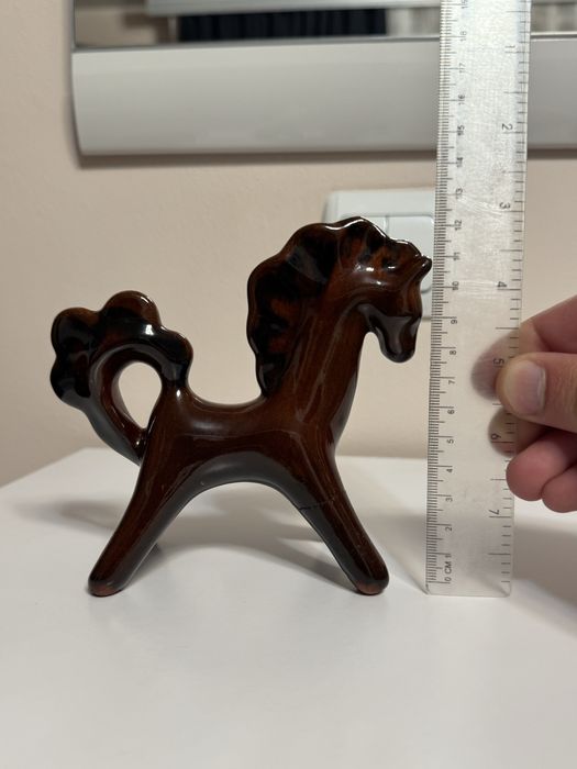 Кінь статуетка з обливної кераміки (Васильківська майоліка)