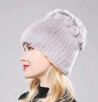 Зимова жіноча шапка. Натуральне хутро