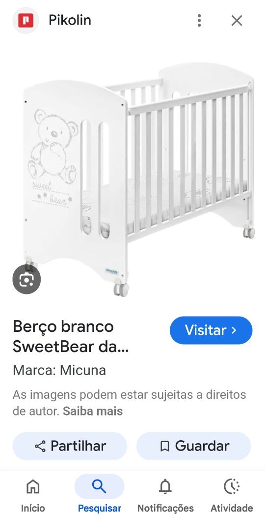 Berço com colchão