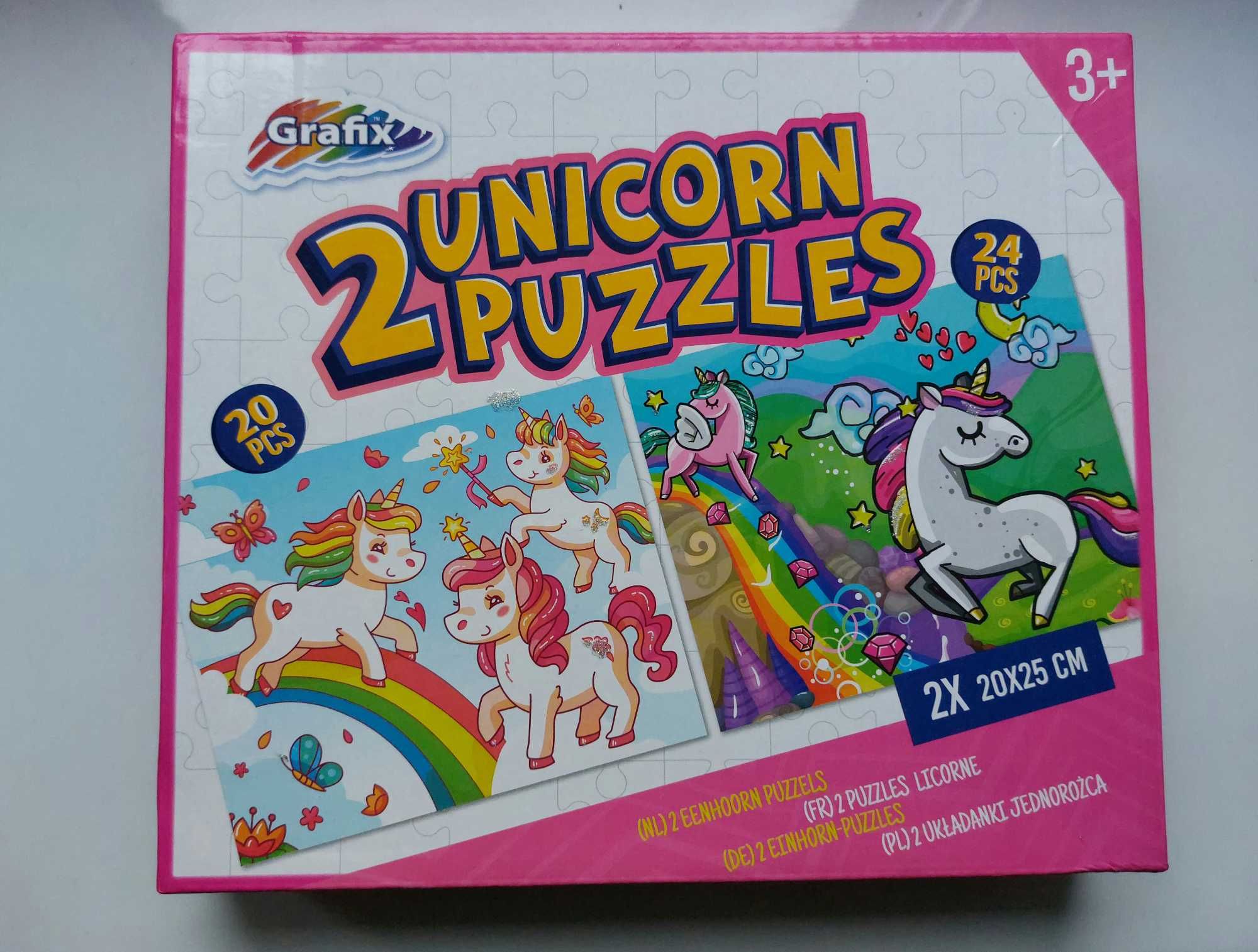 Puzzle puzle jednorozec unicorn 2szt brokat