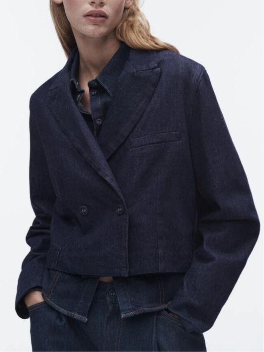 Пиджак кроп denim Zara р.XS