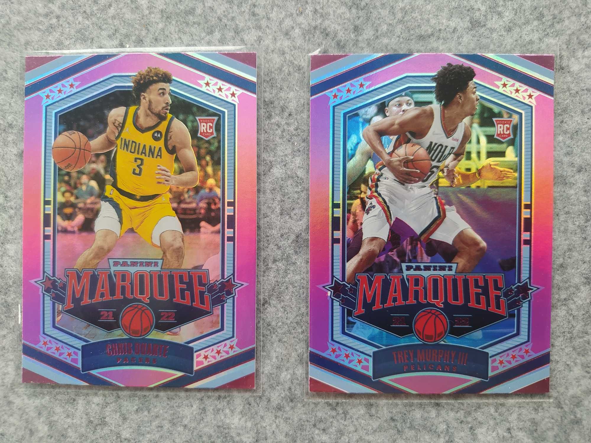 3 karty NBA Rookie 2021-22 Marquee Boston Jr wersje Pink Duarte Murphy