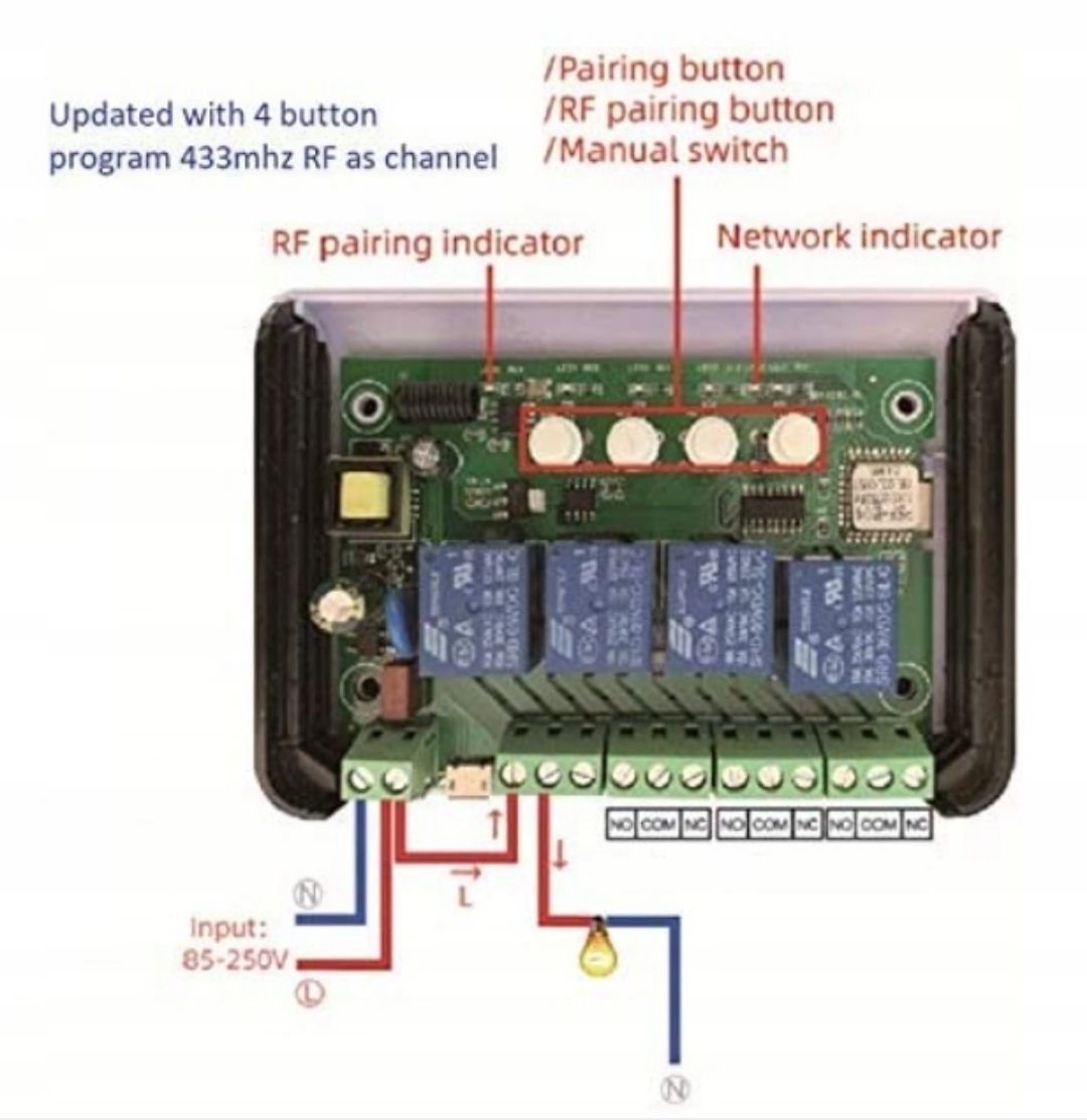 Sterownik MHCOZY Przekaźnik Wi-Fi C-04-02S-RF