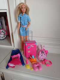 Barbie Lalka podróżniczka z akcesoriami + ubranie dodatkowe