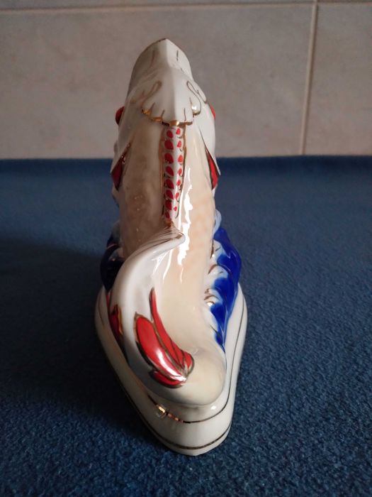 Porcelanowa figurka/popielnica ryba, Korosteń, czasy PRL-u