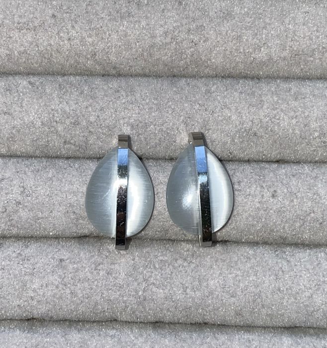 Elegancki kolczyki krople stał nierdzewna i szkło