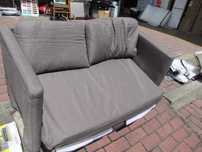 Sofa podłogowa rozkładana łóżko 2w1 ciemnoszara tkanina
