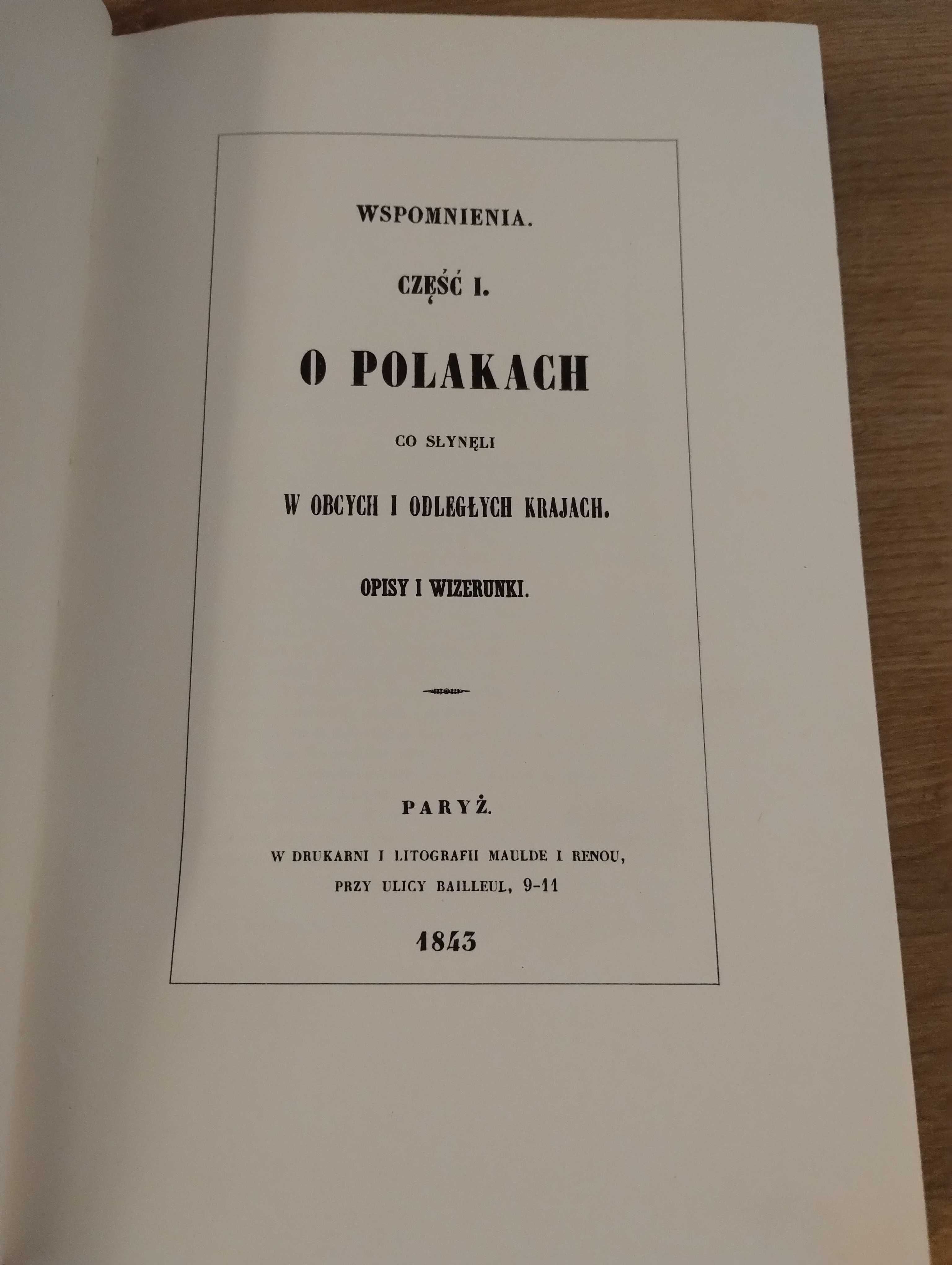 Oleszczyński Wspomnienia o Polakach w obcych krajach 1 reprint 1843