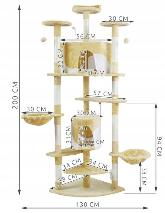 DRAPAK 200cm Dla KOTA Plac Zabaw Legowisko