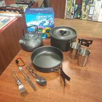 Набор туристической металлической посуды для походов Camping cooking