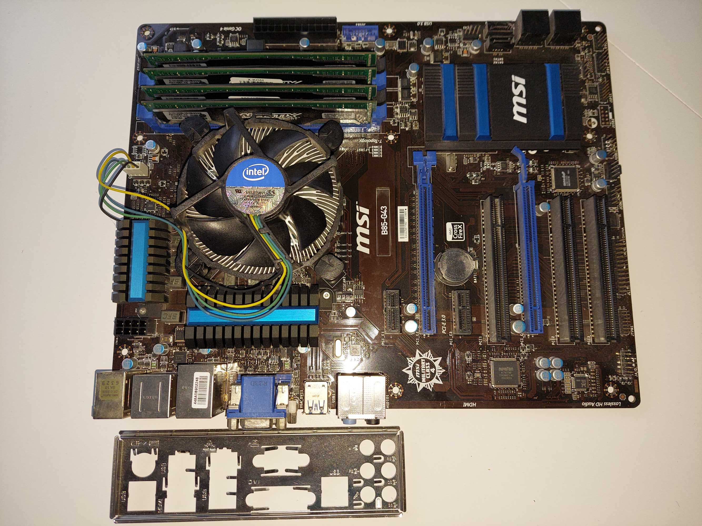Płyta główna B85-G43 + Procesor i5-4460 + Ram 16gb oryg.pudełko