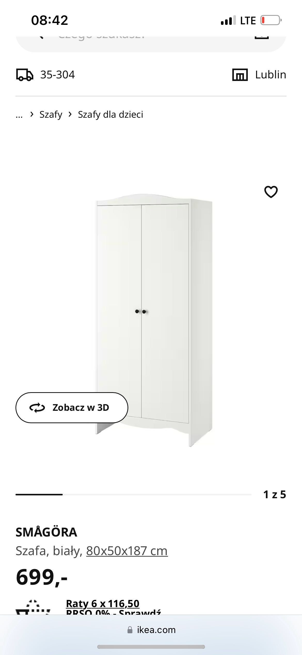 Szafa dziecięca/młodzieżowa Ikea