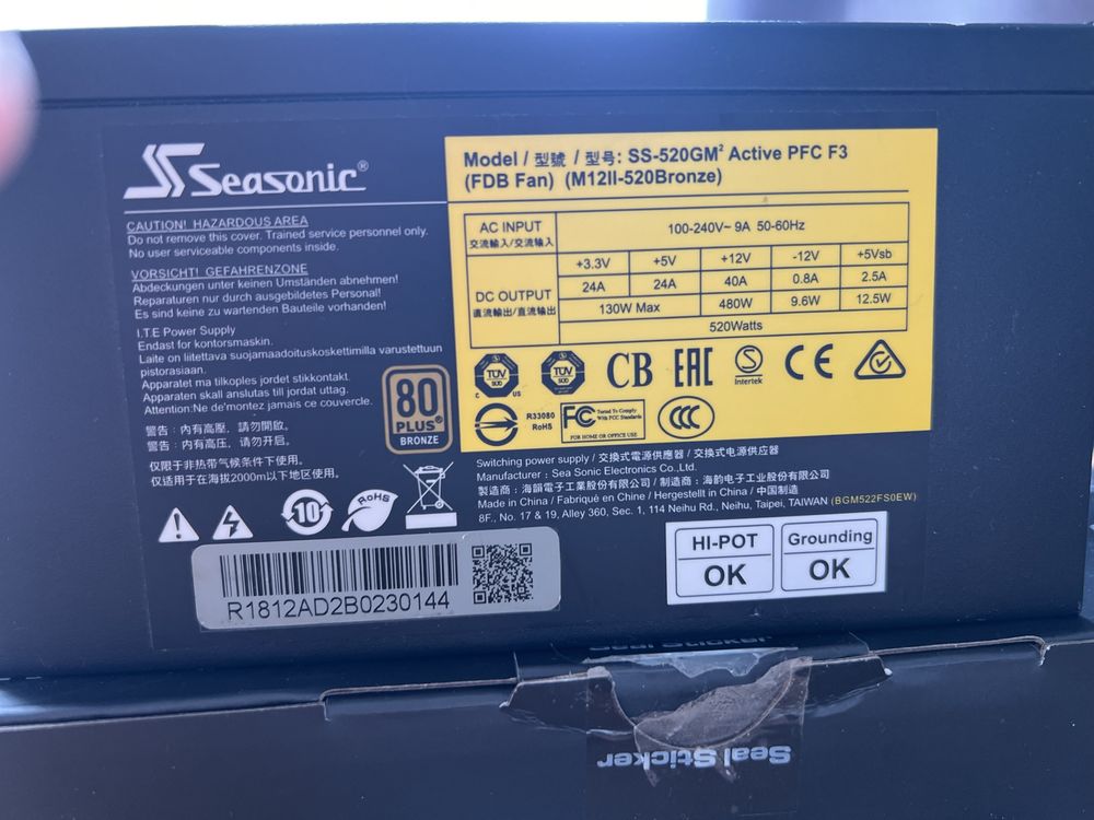Блок питания 520W модульный Seasonic M12II-520 Evo