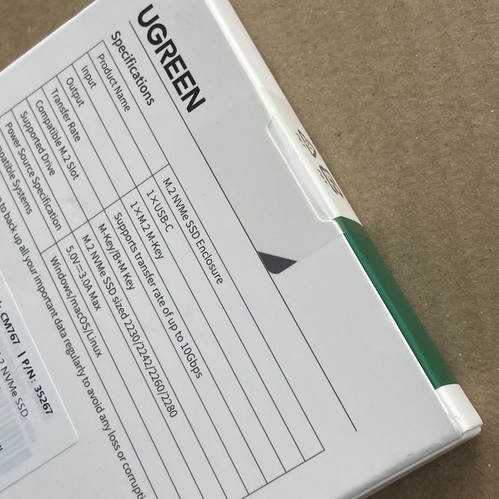 Зовнішній корпус (карман) UGREEN M.2 NVMe SSD