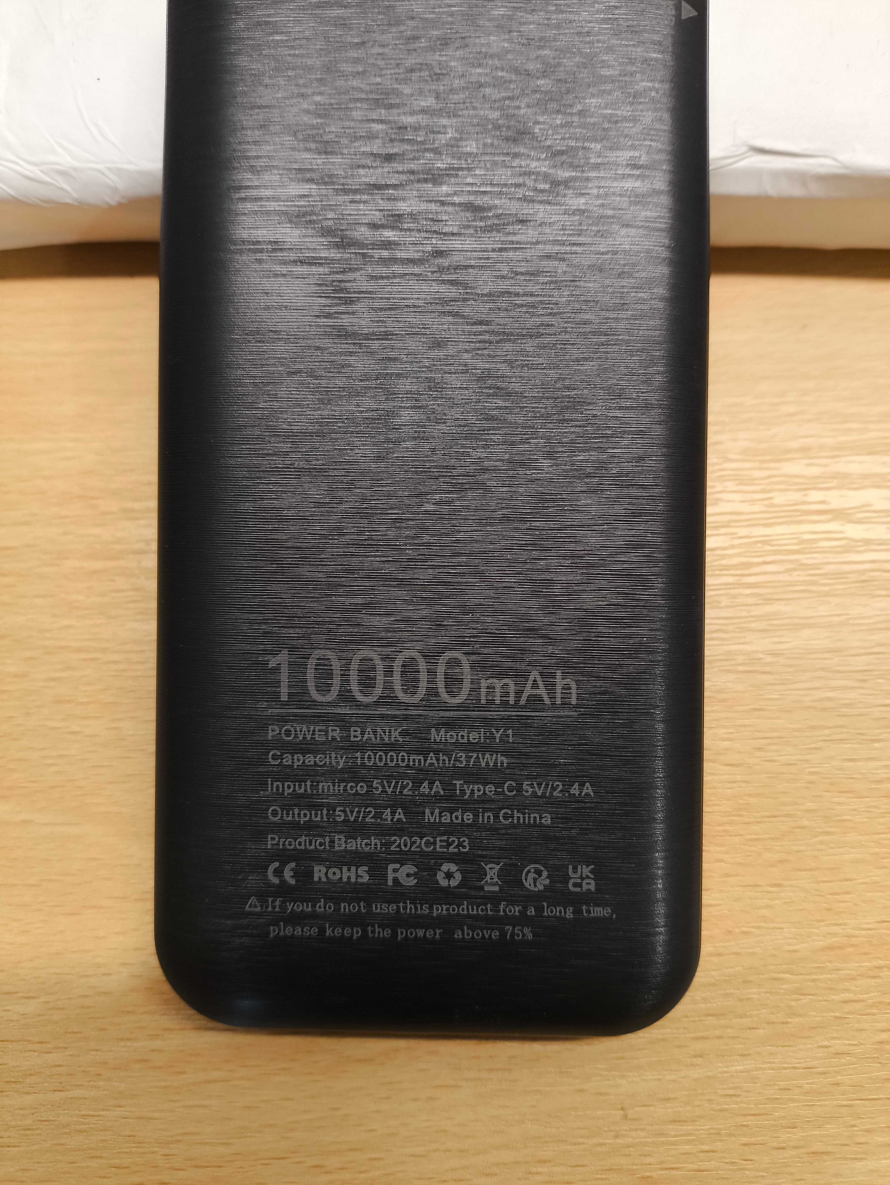 Power Bank 10 000 mAh 2 wyjściami USB 2.4 A i wejściem USB C [2350]