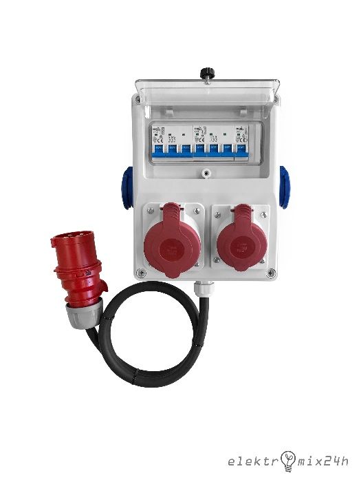 Skrzynka elektryczna przenośna, gniazda 1x32A/1x16A 400V 5P | 2x230V