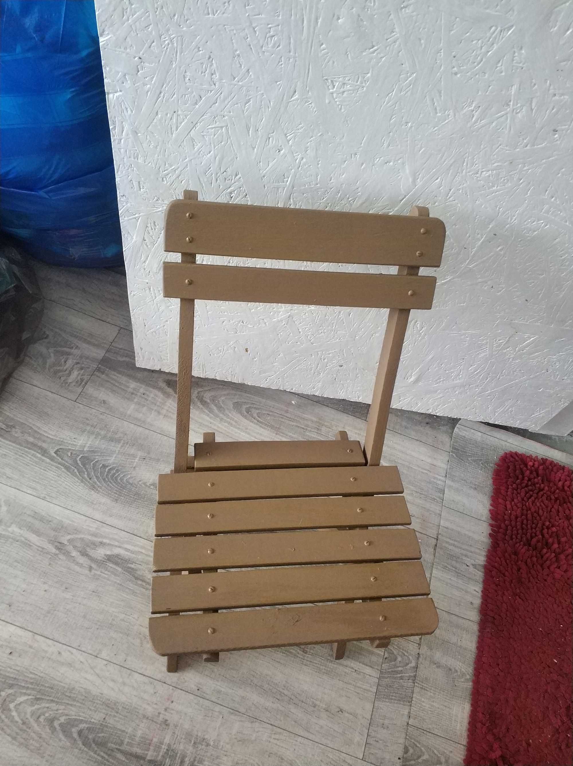 Leżak Krzesło Składane Krzesełko dla Dziecka Dzieci drewniane z drewna