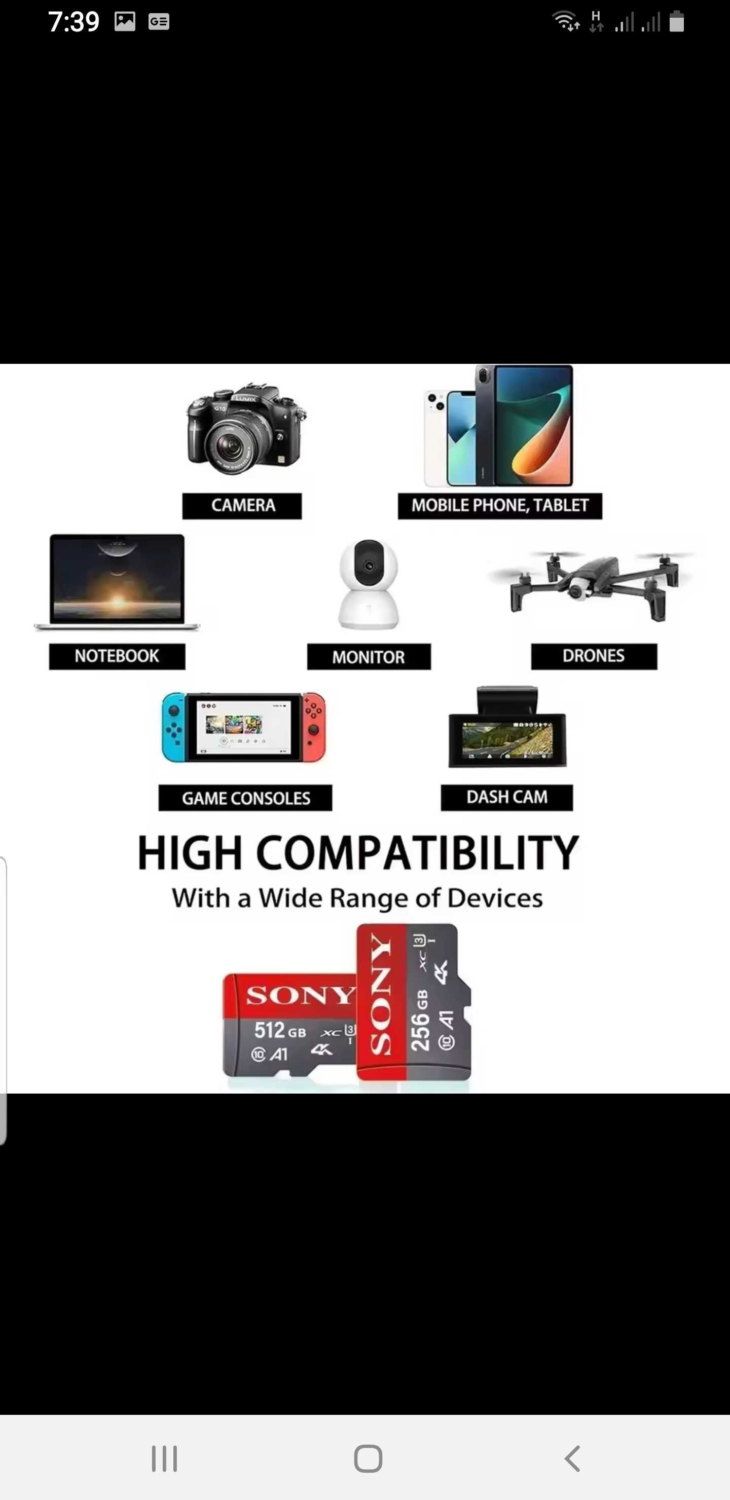 Продам micro CD карты памяти SONY 512 GB 1024GB