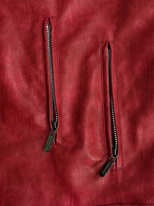 jacket куртка шкіряна курточка червона кожаная S M L XL