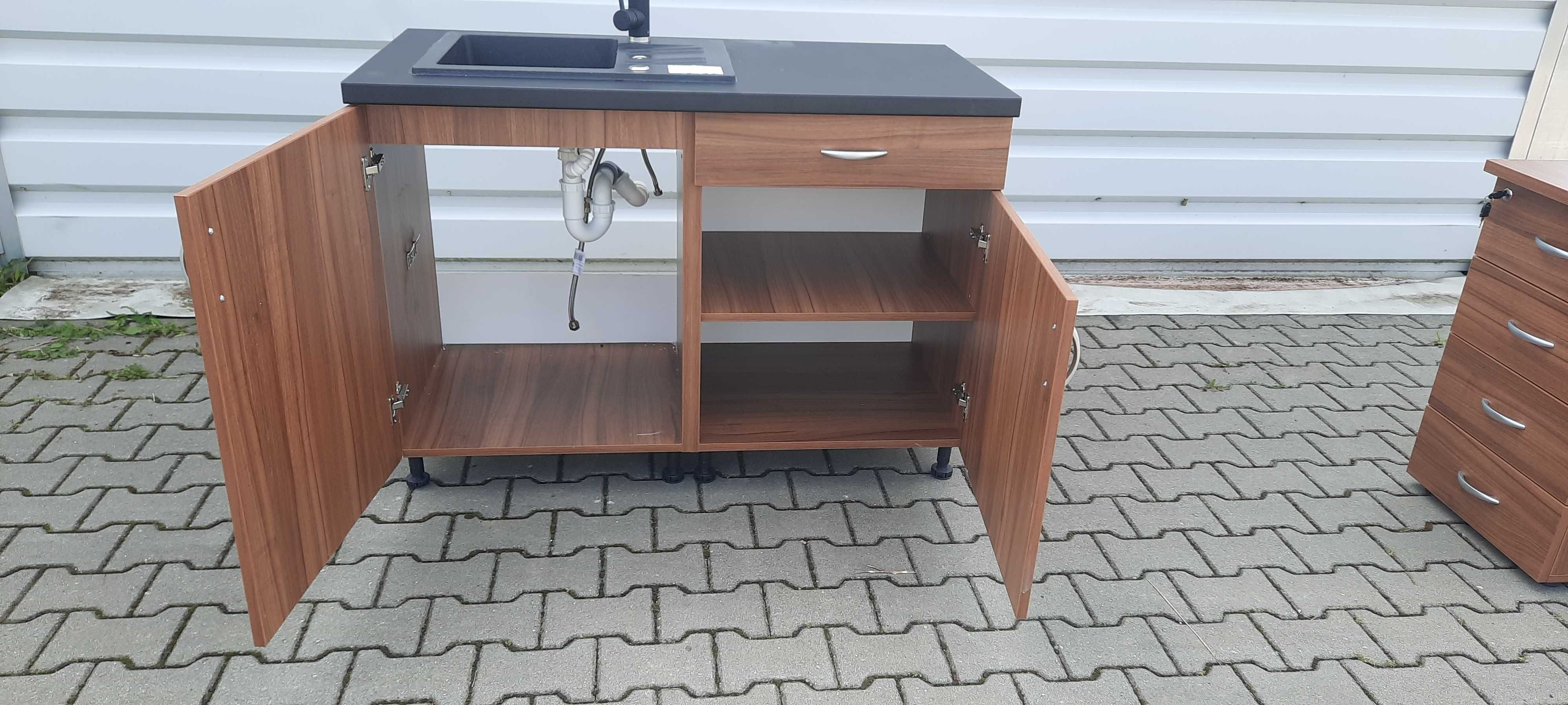 Szafka ze zlewem i blatem granitowym 120x60x80