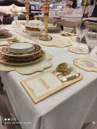 Versace komplet na stół 19 elementów złoty