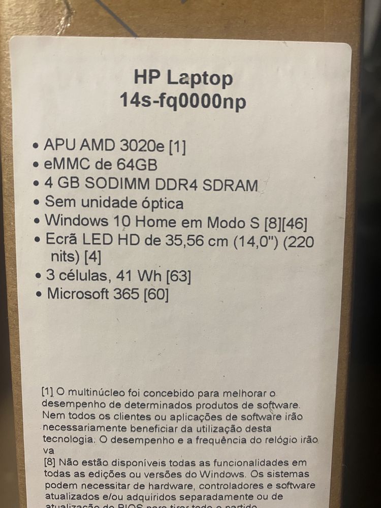 Hp portátil sem uso