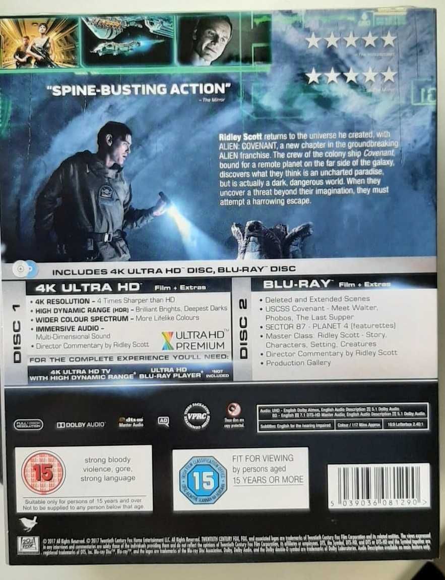 Alien Covenant Przymierze 4K + Blu Ray wer.ENG