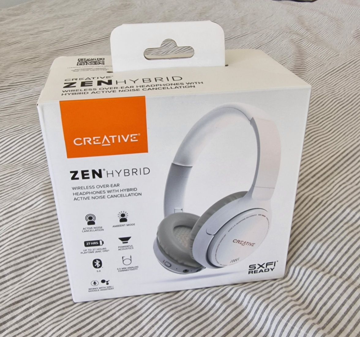 Nowe oryginalne słuchawk bluetooth Creative Zen Hybrid EF1010 białe.