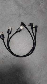 Kabel USB   Lightning 90° do iPhone 30cm  3 sztuki