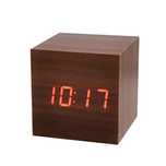 Relógio Digital Cubo Madeira Despertador Termómetro LED NOVO