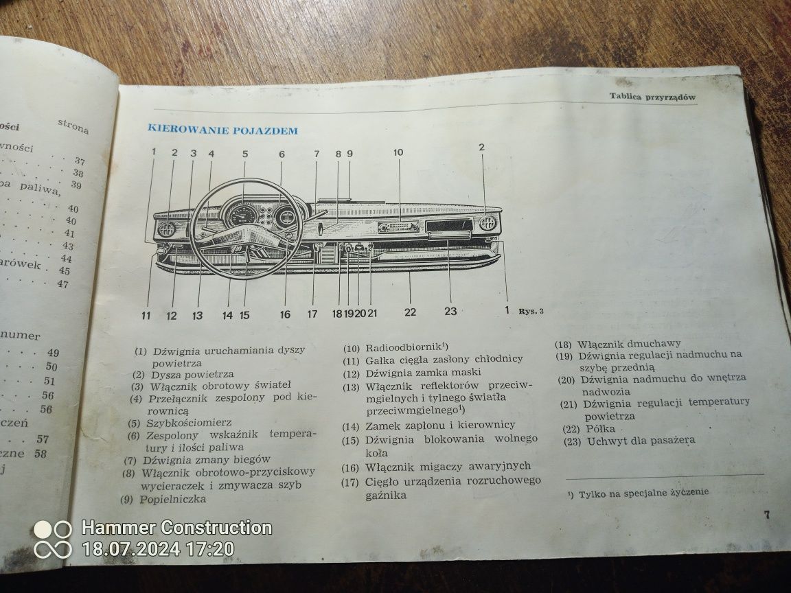 Instrukcja obsługi samochodu Wartburg 353 w