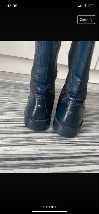 Kalosze kozaki granatowe Tommy Hilfiger