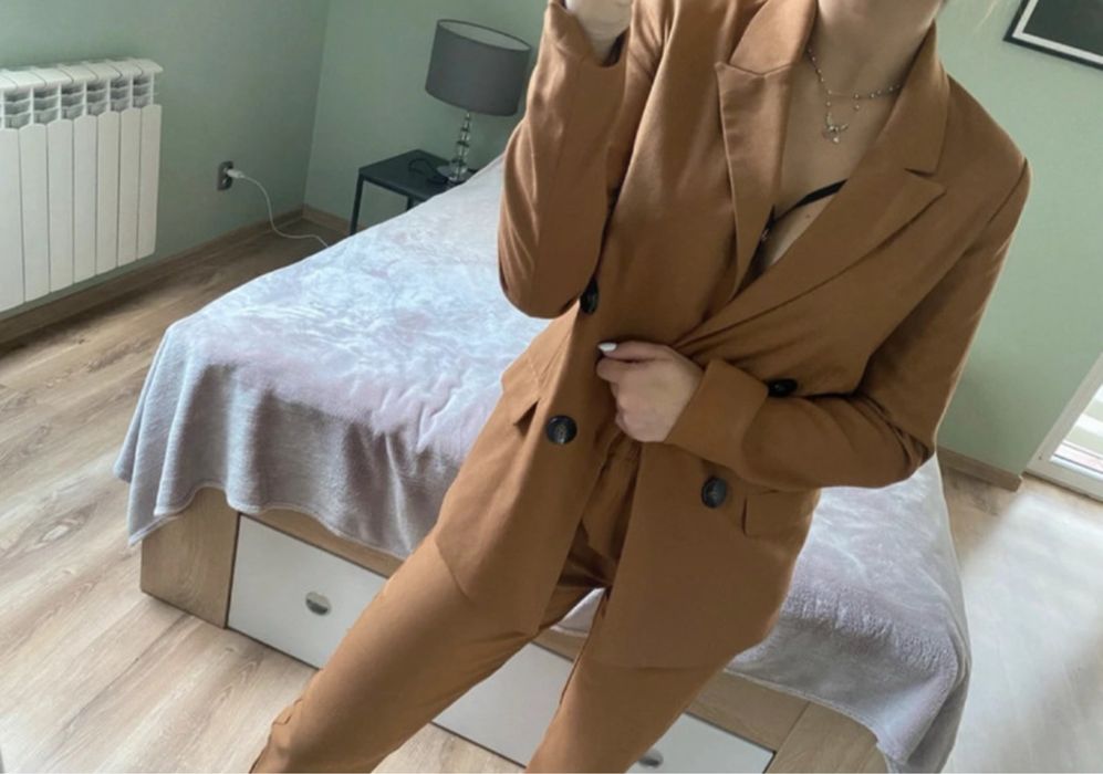 zestaw komplet marynarka spodnie reserved elegancki S