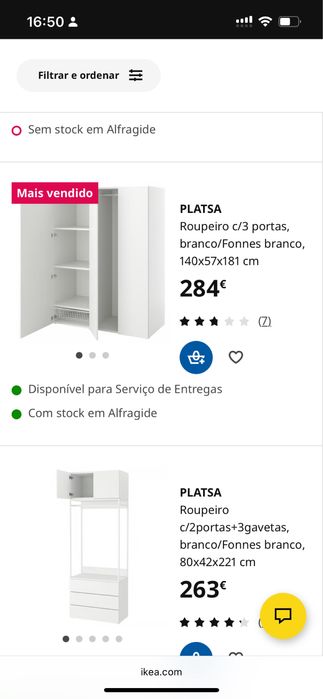 PLATSA Roupeiro c/2 portas, branco/Fonnes branco