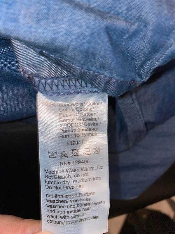 Niebieska a'la jeans koszulka z gumką damska John Baner rozmiar 42