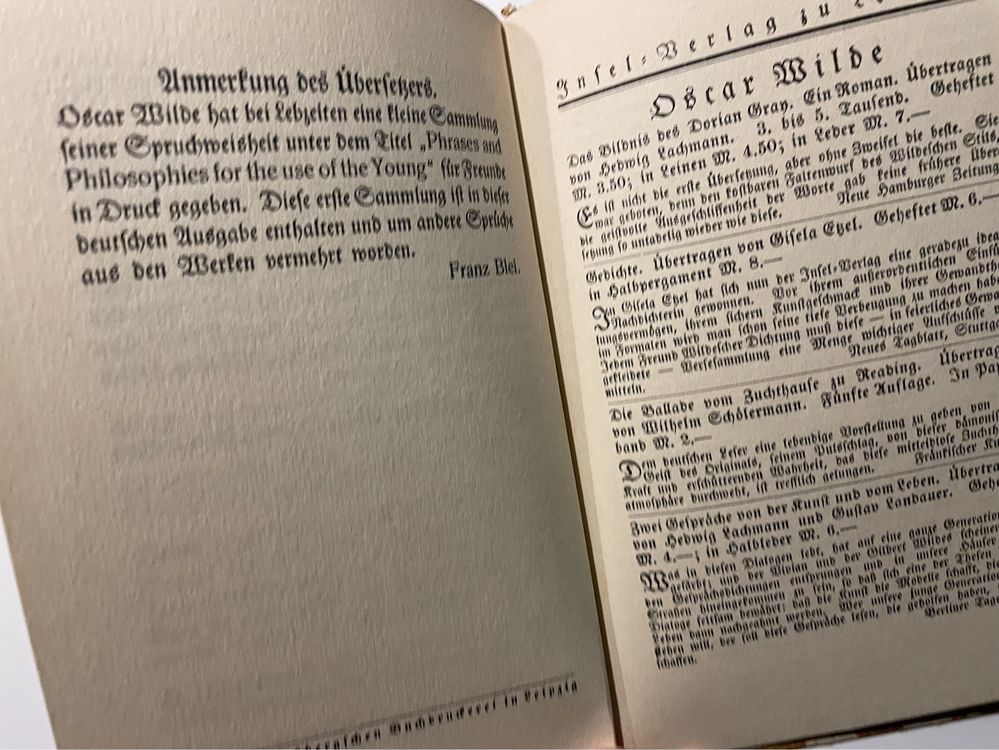 Lehren und Spruche von Oscar Wilde