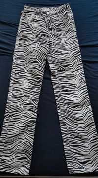 Spodnie ZARA zebra rozszerzane 34