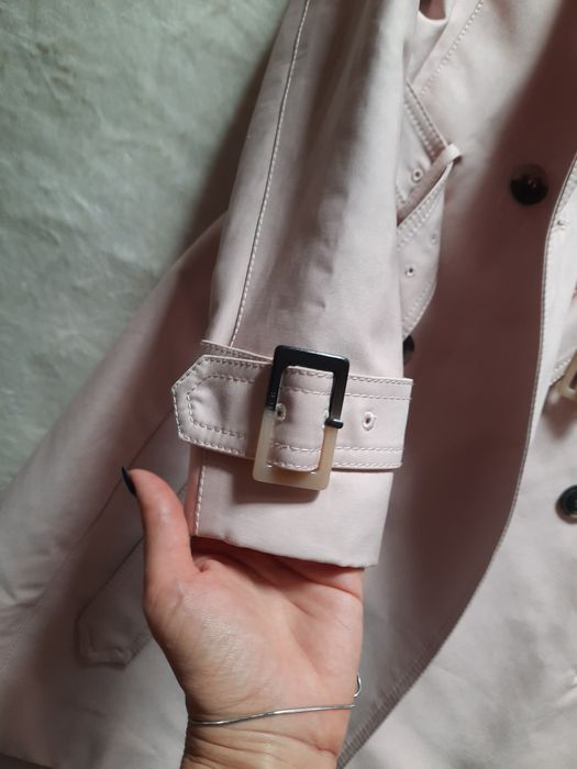 Тренч пальто плащ пудровий xs