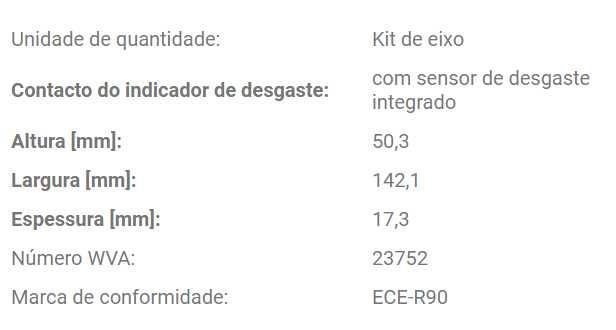 Jogo Pastilhas Travão BOSCH Refª 0.986.424.723