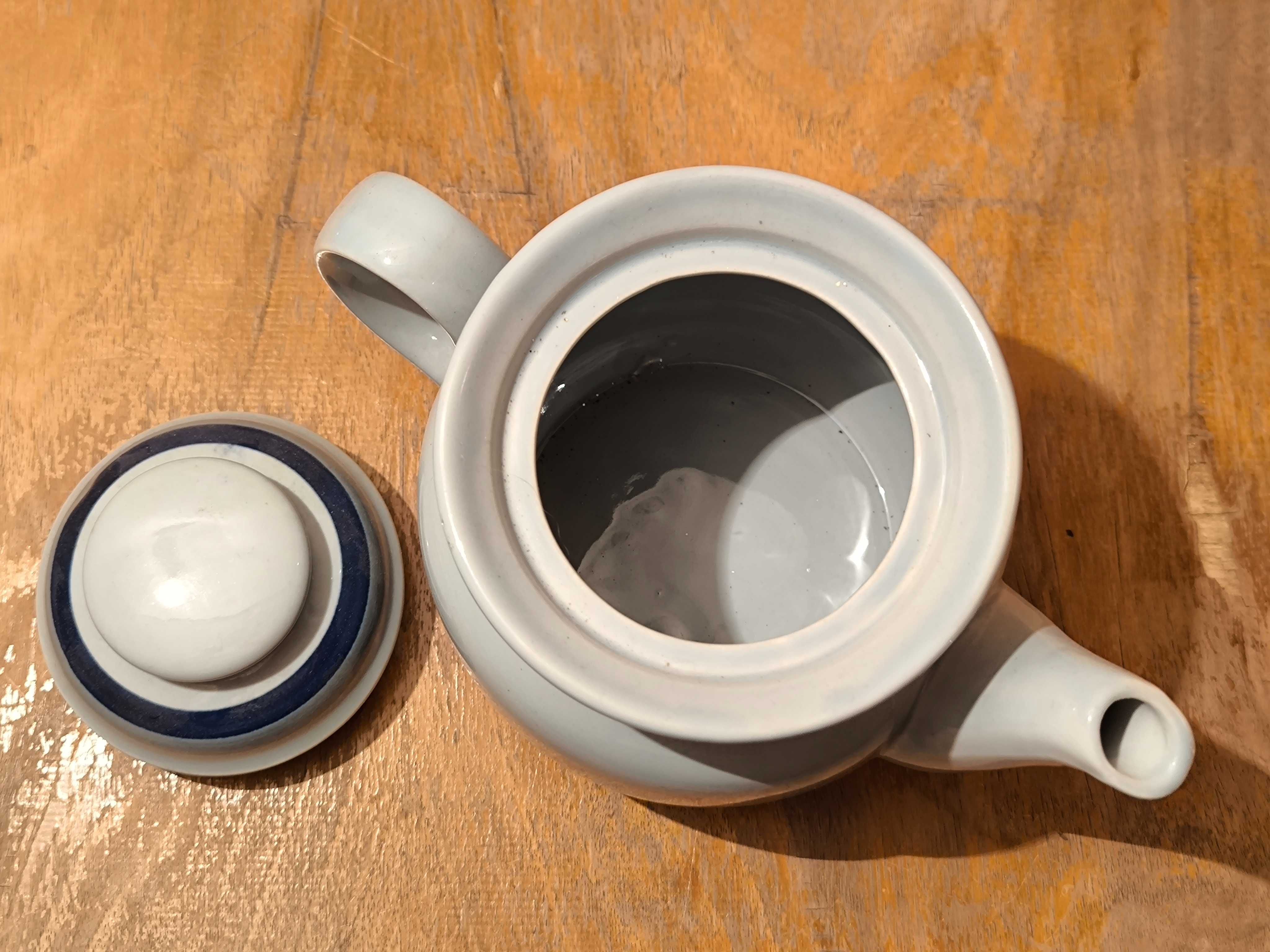 Szaroniebieski dzbanek imbryk Lotos Porcelit Pruszków PRL