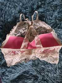 Push up Top Victoria's Secret pink oryginalny stanik koronkowy