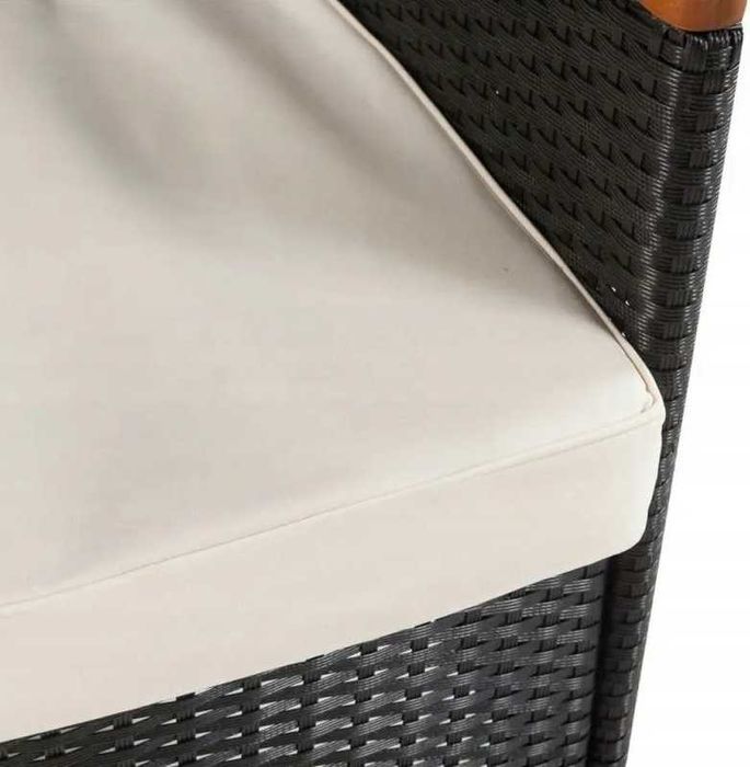 Krzesła ogrodowe VidaXL technorattan EXCLUSIVE czarny, drewno