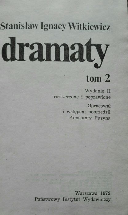 Książka Witkiewicz Dramaty