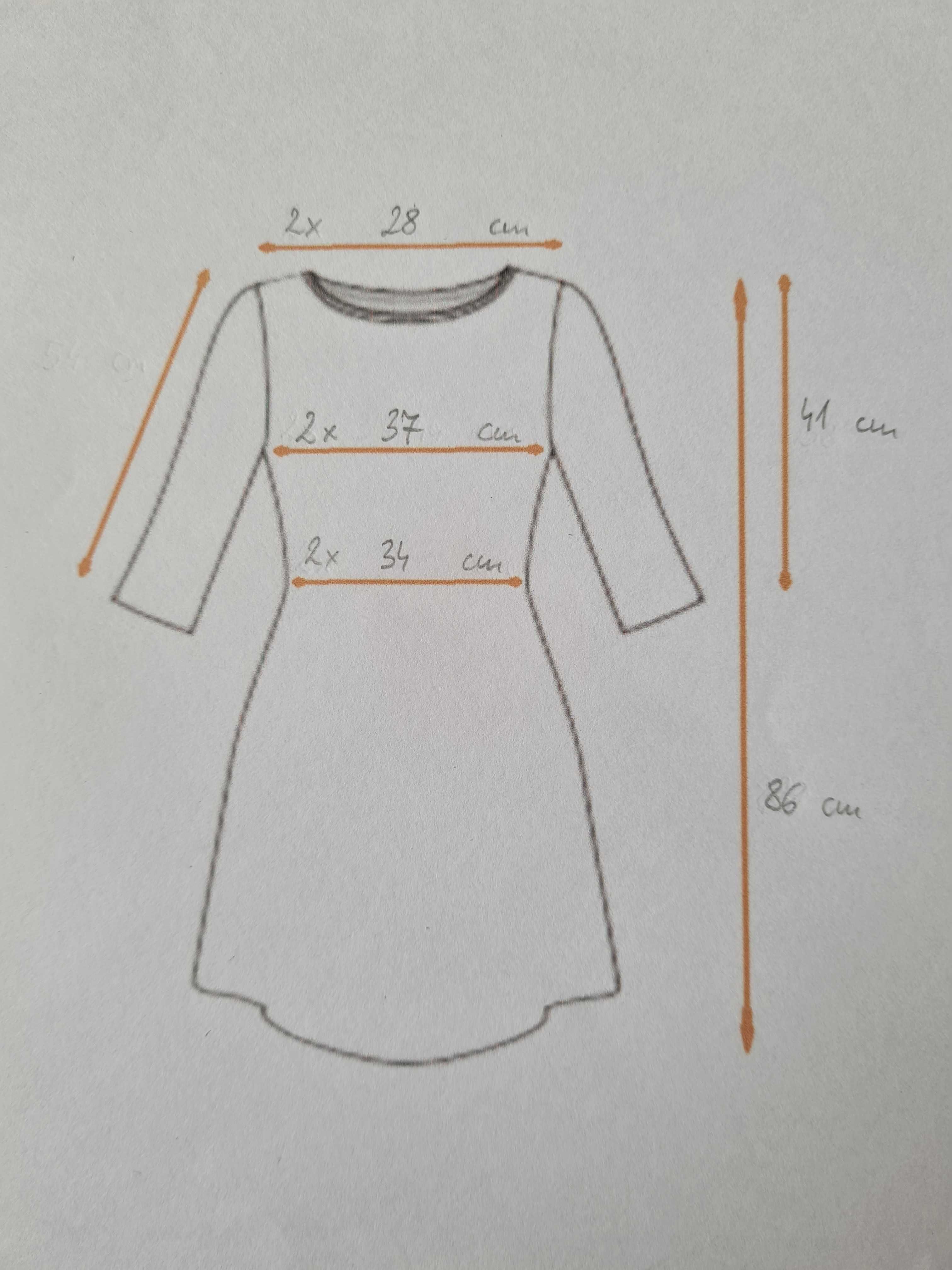 XA194 sukienka rozkloszowana z ozdobnym haftem M zara mała czarna