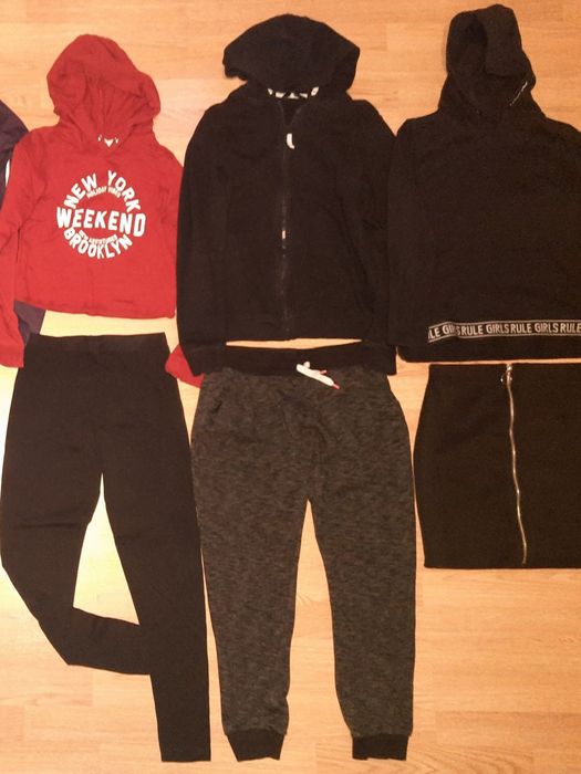 Пакет на девочку 10-11 лет куртка, платье, толстовка Benetton, флиска