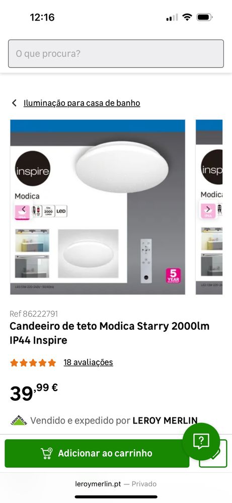 Candeeiro de teto branco e amarelo brilhoso e com comando