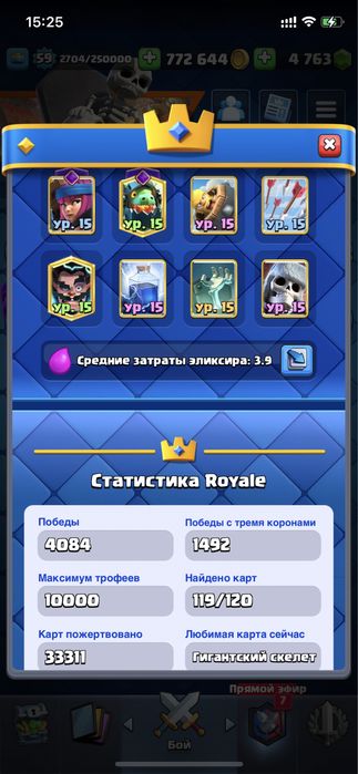 Топовий акаунт Клеш рояль