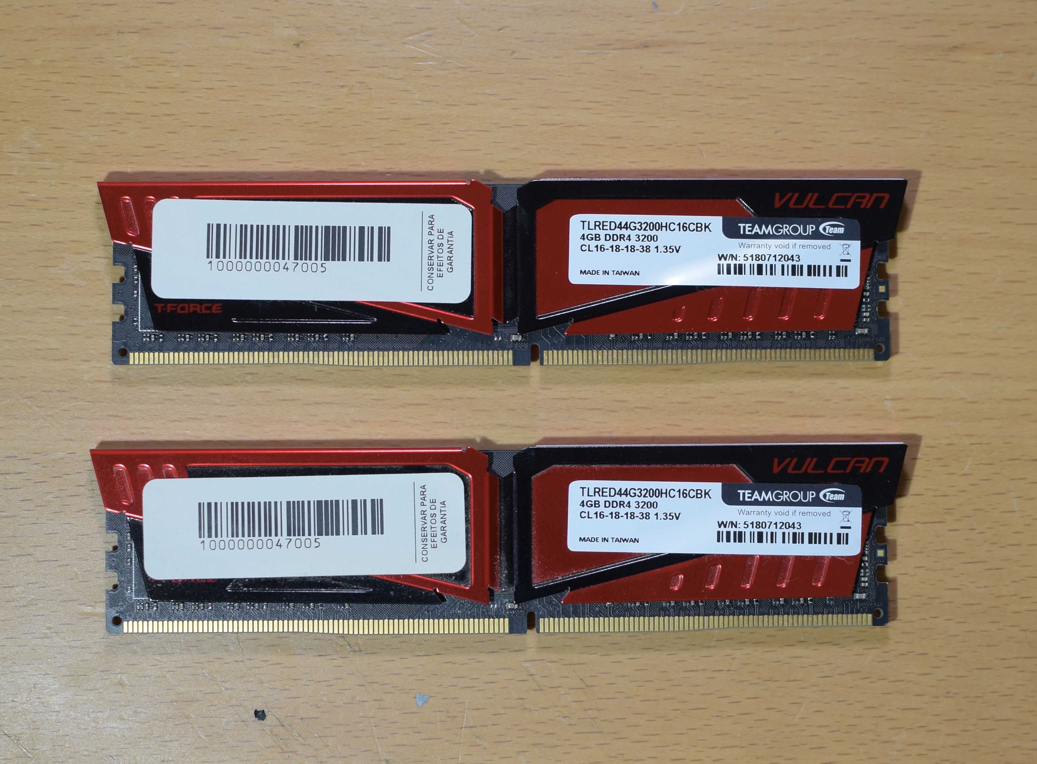 RAM DDR4 TEAMGROUP Vulcan 2x4GB (8GB) 3200MHz CL16 – Usada