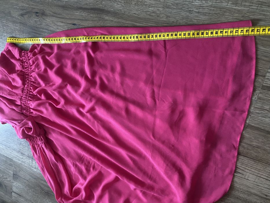Różowa sukienka ciażowa H&M wesele chrzciny uroczystość