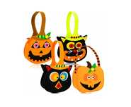 Zestaw Torebek na Słodycze Halloween Filcowe 4 sztuki